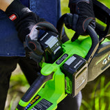 Reťazová píla POWERALL 48 V (24 V x 2), 36 cm - 2x 4 Ah batéria