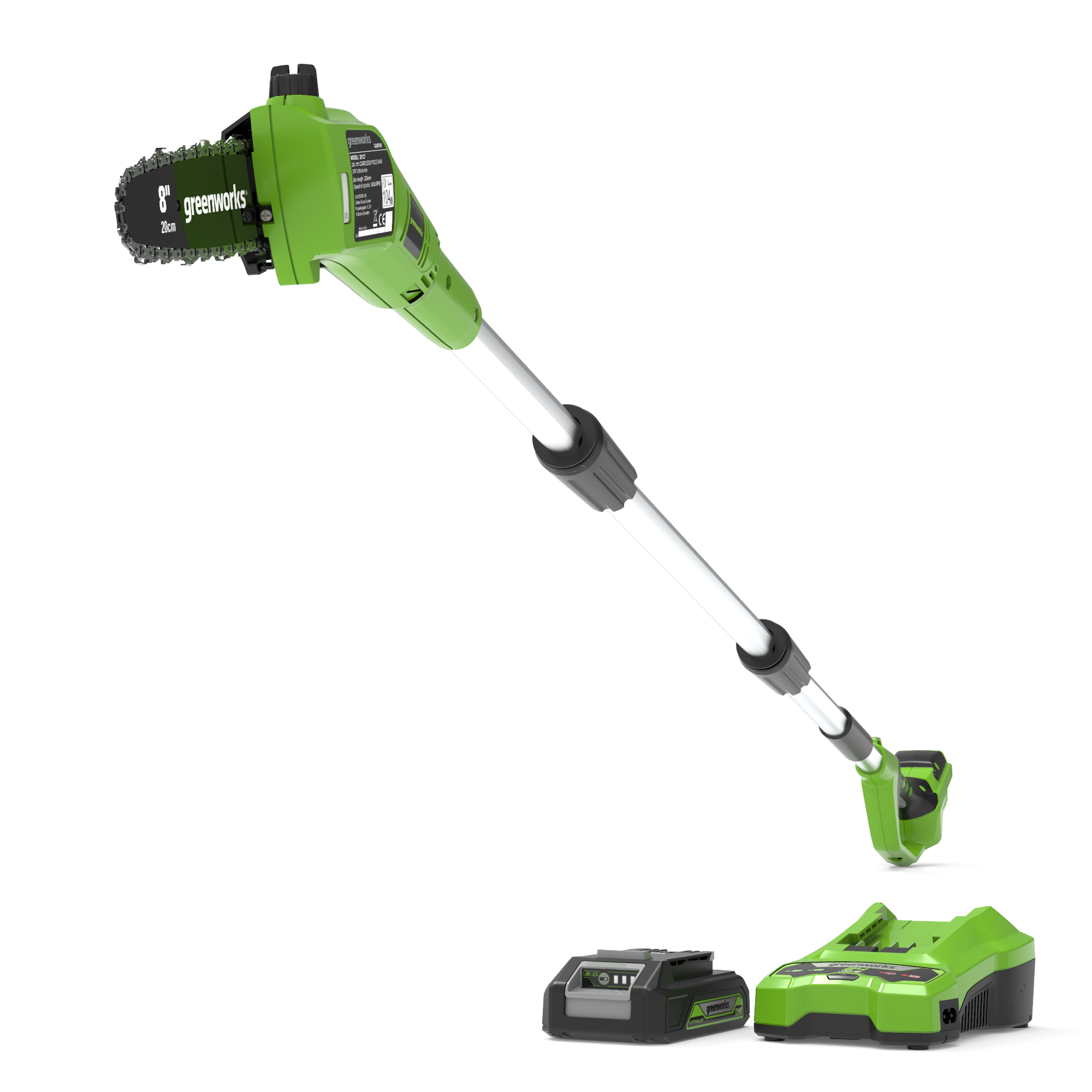 Píla na tyči POWERALL 24 V - 2 Ah batéria