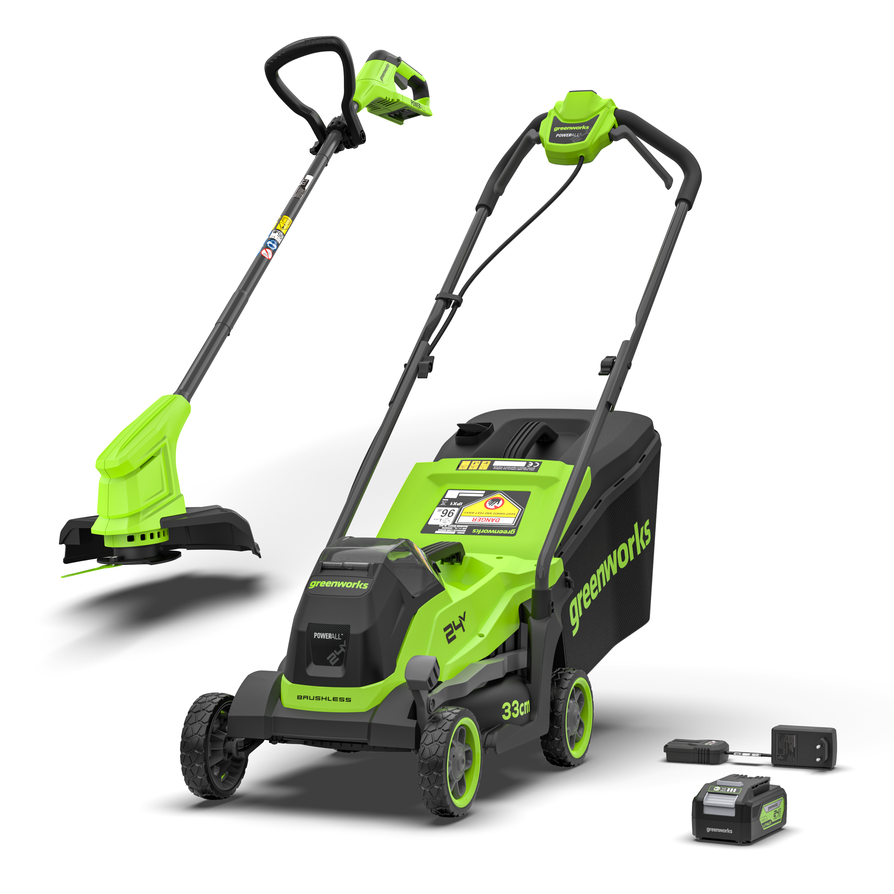 POWERALL 24V kosačka 33cm + vyžínač trávy 25cm Gen. II súprava