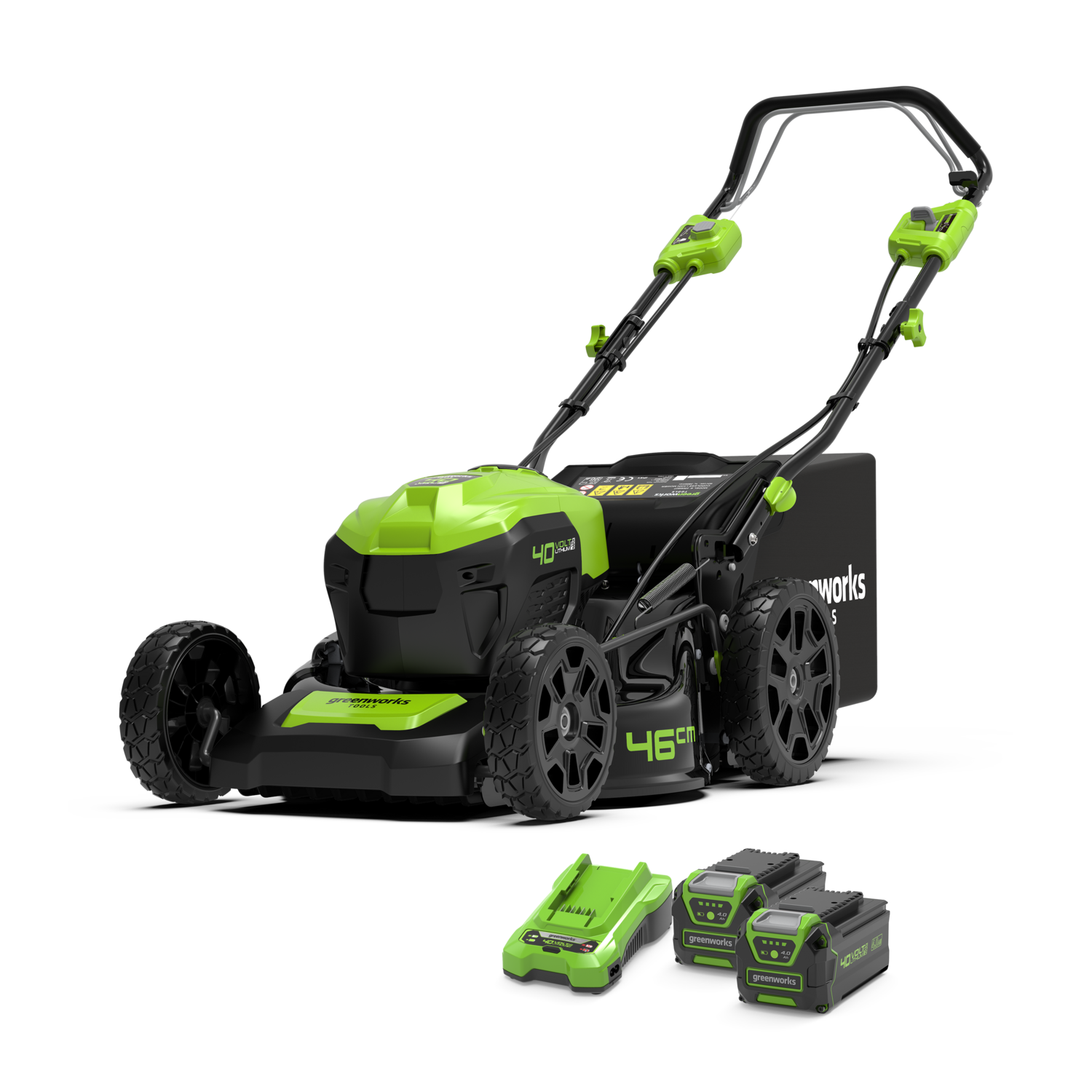 Kosačka na trávu 40V 46cm s pojazdom - 2x batéria 4Ah