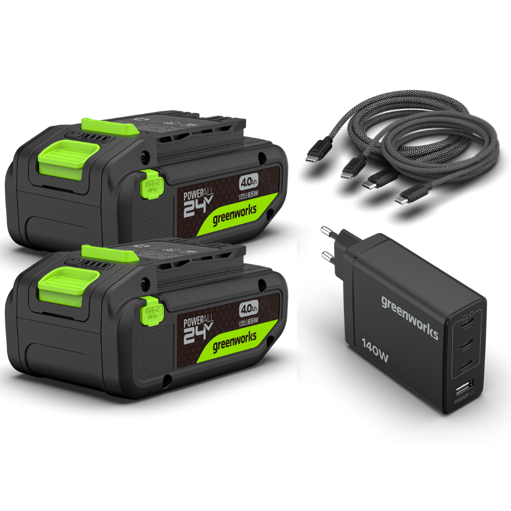 Štartovacia súprava POWERALL 24V s 2x 4Ah batériami USB-C + 140W nabíjačka